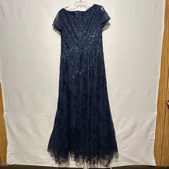 La Femme Midnight Blue Sparkle Maxi Dress - Picture 4 of 10